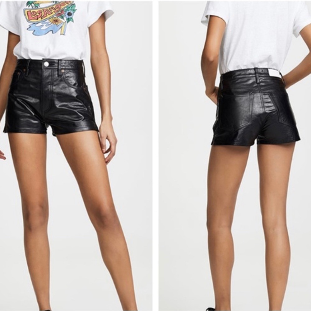 Re/Done Leather shorts size 25 NWOT